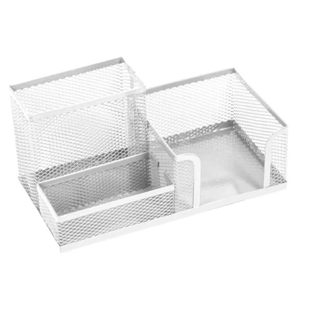 PRZYBORNIK NA BIURKO LEVIATAN SIATKA 205x103x98mm PERŁOWY